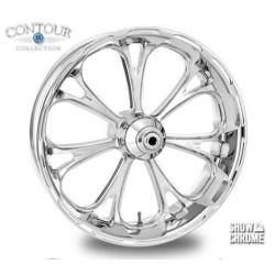 PartzBiz HD PM-VIR-CH - PM Contour Virtue Chrome  Wheels Package Set With Tires Tires for Harley 