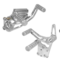PartzBiz HD MU45897 - Polished Billet Forward Control Foot Peg Kit 3/4" Harley Big Twin 4 Speed 36-99