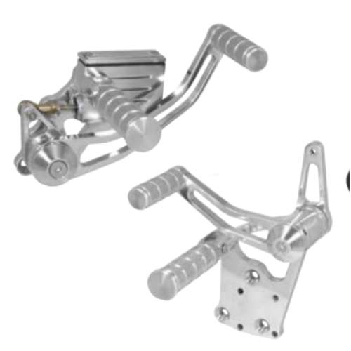 PartzBiz HD: 4406899-Polished Billet Forward Control Foot Peg Kit 3/4" Harley Big Twin 4 Speed 36-99