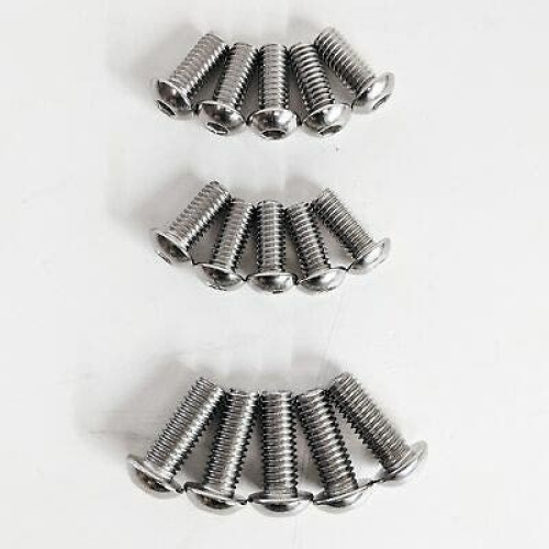 PartzBiz HD: 4406901-Polished Harley Rear x5 Front x10 Brake Rotor Bolts Softail Dyna Touring HD
