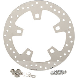 PartzBiz HD DS17103409 - Polished Stainless 11.5" Custom Mirror Enforcer Style Front Brake Rotor 00-07 Harley FLH