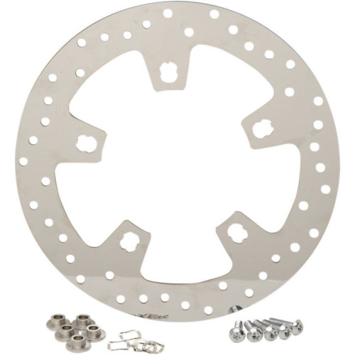 PartzBiz HD: 4406906-Polished Stainless 11.5" Custom Mirror Enforcer Style Front Brake Rotor 00-07 Harley FLH