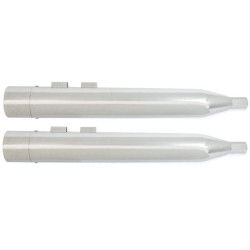 PartzBiz HD MU97125 - Power House Black 4.5 Slip-On Mufflers Chrome Tapered Tips Harley M8 17-Up