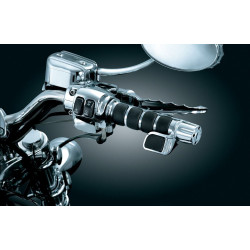 PartzBiz HD KA6342 - Kuryakyn Chrome Premium ISO Grips w/ Contour Throttle Boss Harley Cable Control | 6342 PartzBiz HD KA6342 - Kuryakyn Chrome Premium ISO Grips w/ Contour Throttle Boss Harley Cable Control | 6342