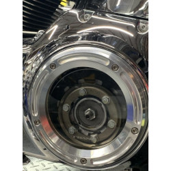 PartzBiz HD DS11070642 - Trask TM-0040R Raw Billet Assault Clear Derby Cover 5-Hole Harley 98-18 1107-0642 11070642 softail road electra glide dyna breakout big twin Sporty buy best for 883 1200 