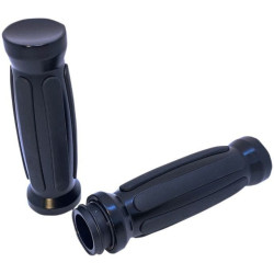PartzBiz HD DS06302632 - Pro-One 490001B ด้ามจับยางตรงแบบกำหนดเองสีดำ TBW Harley Big Twin 08-20