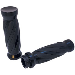 PartzBiz HD DS06302634 - Pro-One 490011B ด้ามจับยางบิดแบบกำหนดเองสีดำ TBW Harley Big Twin 08-20