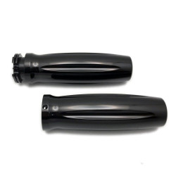 PartzBiz HD DS06302564 - Pro-One 501310B ปลอกแฮนด์อลูมิเนียม Billet สีดำคู่ 1” แฮนด์ Harley