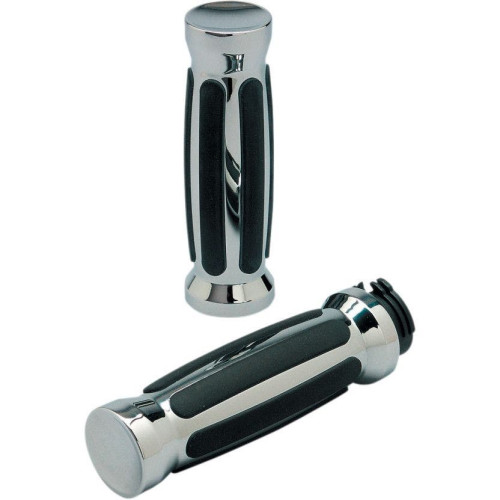 PartzBiz HD: 4406725-Pro-One Chrome พร้อมด้ามจับยางแบบตรงสำหรับ Harley Cable Throttle 84-17 | 490000