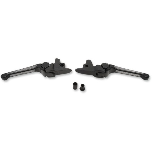 PartzBiz HD: 4406363-PSR 12-00661-31 Black Cut Anthem Adjustable Brake Clutch Lever Hand Controls Set 17-19 Harley Davidson Touring Road Street Electra Glide King FLHT FLHX FLTR FLHR Custom Chopper Motorcycle Bike Replacement Upgrade 174056 0610-2047 06102047