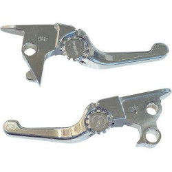 PartzBiz HD DS06102168 - EPC Great Price. Free Shipping. PSR 12-01656-20 Chrome Anthem Shorty Lever Set Pair Harley FLS FXSB 15-17