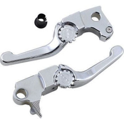 PartzBiz HD DS06102170 - EPC Great Price. Free Shipping. PSR 12-01657-20 Chrome Anthem Shorty Lever Set Pair Harley SE CVO & Trike 03-07