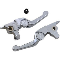 PartzBiz HD DS06102174 - EPC Great Price. Free Shipping. PSR 12-01661-20 Chrome Anthem Shorty Lever Set Pair Harley FLH/T & Trike 17-20