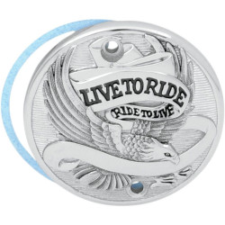 PartzBiz HD DS09400843 - Drag Chrome Live to Ride 2 Hole Points Cover for Harley Sportster XL 86-03 | 0940-0843
