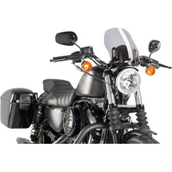 PartzBiz HD DS23120493 - Puig 9283H Smoke New Generation Naked Windscreen Harley Sportster XL 04-17 sporty iron 883 1200 nightster roadster replacement upgrade wind flyscreen