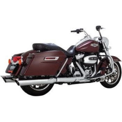 PartzBiz HD DS18011455 - Python 1801-1455 4.5" Scalloped Slip-On Mufflers Chrome Harley M8 FLH/T 17-20