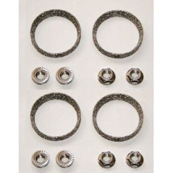 PartzBiz HD EPX X2 - Qty 2 Sets New Exhaust Crush Gaskets & Serrated Nuts for Harley Models 65324-83A