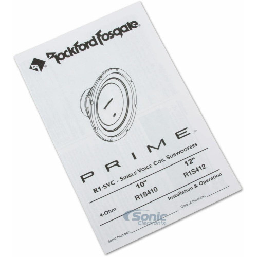 PartzBiz HD: 4405017-Rockford Fosgate R1S4-12 Prime R1 12 ” 300 Watt 4-Ohm SVC เครื่องเสียงรถยนต์ซับวูฟเฟอร์ Sub | R1S4-12 PartzBiz HD: 4405017-Rockford Fosgate R1S4-12 Prime R1 12 ” 300 Watt 4-Ohm SVC เครื่องเสียงรถยนต์ซับวูฟเฟอร์ Sub | R1S4-12