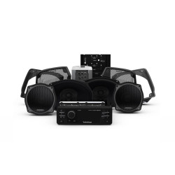 PartzBiz HD RF-HD9813SG-STAGE3 - Rockford Fosgate Stage 3 Radio 400 Watt Amp 4 Speaker Audio System Harley FLH FLHX Electra Street Glide 98-13 Stereo Bluetooth Aux Sirius XM Pandora Digital Media Reciever Power Marine 4 channel 4 ohm 2 ohm Amplifier 6.5 6x9 Coaxial 8 AWG Upgrade Kit