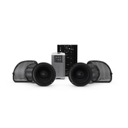 PartzBiz HD RF-HD14RGSG-STAGE2 - Rockford Fosgate Stage 2 400W Amp 2 Speaker Radio Audio Kit Harley Davidson FLTRXS FLHXS FLHX 14-Up Road Street Electra Glide Limited Stereo Bluetooth Aux Sirius XM Pandora Receiver Power Marine 4 channel Amplifier 6.5 Coaxial 8 AWG Upgrade