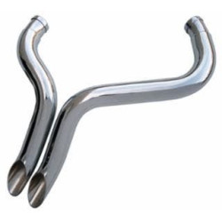 PartzBiz HD MW60-360 - Rods & Rides Big Growl 60-360 Chrome 2" Short Shots Exhaust Head Pipes - Harley Davidson 1984 2015 sportser softail dyna straight header head custom chopper upgrade loud style street bike motorcycle 60360