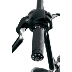 PartzBiz HD PM0063-2019-BM - Roland Sands Design RSD Black Contrast Tracker Billet Hand Grips สายคันเร่ง | 0063-2019-บีเอ็ม