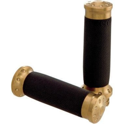 PartzBiz HD: 4404889-Roland Sands Design RSD Brass Tracker Billet Hand Grips Harley Throttle By Wire | 0063-2031