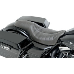 PartzBiz HD MD76904 - Roland Sands by Mustang Black Raised Enzo Touring 2-Up Seat for Harley FLH 08-17 | 76904 PartzBiz HD MD76904 - Roland Sands by Mustang Black Raised Enzo Touring 2-Up Seat for Harley FLH 08-17 | 76904