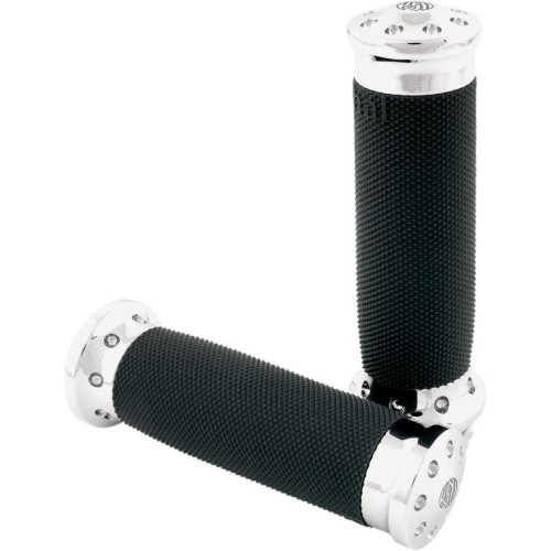 PartzBiz HD: 4404857-Roland Sands Design RSD Chrome Tracker Billet Hand Grips Harley TBW 08-17 | 0063-2022-ช