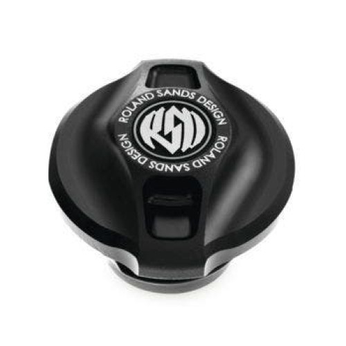 PartzBiz HD: 4404875-Roland Sands Design Gas Fuel Cap Cafe Black Ops Harley Big Twin 96-20