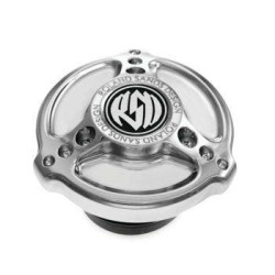 PartzBiz HD PM0210-2007-CH - Roland Sands Design Gas Fuel Cap Tracker Chrome Harley Big Twin 96-20