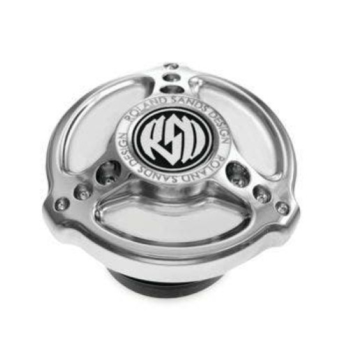 PartzBiz HD: 4404845-Roland Sands Design Gas Fuel Cap Tracker Chrome Harley Big Twin 96-20