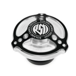 PartzBiz HD PM0210-2053-BM - Roland Sands Design Gas Fuel Cap Tracker Chrome Harley Big Twin 96-20