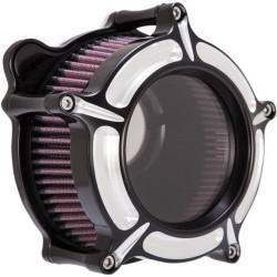 PartzBiz HD PM0206-2126-BM - Roland Sands RSD Black Contrast Cut Clarion เครื่องฟอกอากาศ Harley Cable Big Twin | 0206-2126-บีเอ็ม