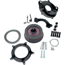 PartzBiz HD PM0206-2037-B - Roland Sands RSD Black Turbine Stage1 เครื่องฟอกอากาศ Harley 99-17 Cable Big Twin | 0206-2037-บี