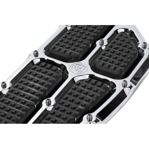 PartzBiz HD: 4404766-Roland Sands RSD Chrome Traction Driver แผ่นพื้นด้านหน้า Harley FL 84-17 | 0036-1011-ช