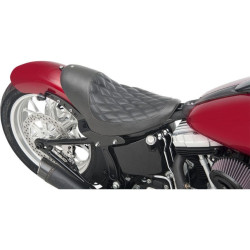 PartzBiz HD DS08020822 - Roland Sands Tracker Fender Solo Seat Boss Black Harley Softail 00-14 FXST/FLST - 76947