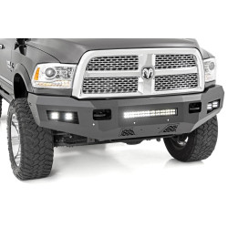 PartzBiz HD RT-10785 - Rough Country 10785 กันชนหน้าแบบ Heavy Duty พร้อมไฟ LED 2010-2018 Dodge Ram 2500 3500