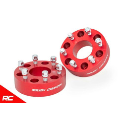 PartzBiz HD RT-1101RED - Rough Country 1101RED 2” Wheel Spacers คู่ 88-18 Silverado Sierra GM SUV 6x5.5 silverado sierra ชานเมือง yukon tahoe 2wd 4wd ยางขอบล้อ