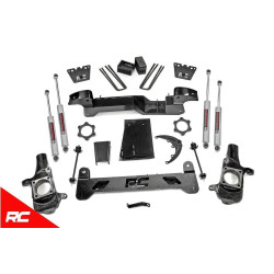 PartzBiz HD RT-29730 - Rough Country 29730 ชุดยก 6” พร้อมโช้ค N3 2001-2010 Chevy GMC Silverado Sierra 2500 HD 4wd 4x4 สุดยอดการอัพเกรดระบบกันสะเทือนใหม่ สปริงโช้ค Spacers Blocks Offroad LT Denali high Country LS