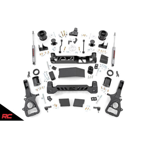 PartzBiz HD: 4404663-Rough Country 33430 6 ” Lift Kit w/ N3 Shocks 2019 Dodge Ram 1500 4WD Suspension 4x4 rwd Best New frontคอยล์สปริงสเปเซอร์ Hemi Laramie Big Horn Tradesman SXT Rebel Limited Lone Star Sport offroad ใหม่
