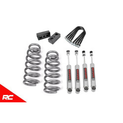 PartzBiz HD RT-36630 - Rough Country 36630 3 ” Lift Kit w/ N3 Shocks 2002-2005 Dodge Ram 1500 ระบบกันสะเทือน 2WD 4x2 Best New replacement อัพเกรดโช๊คสปริงบล็อก spacerคอยล์slt laramie เตียงสั้นยาว single double quad cab pickup truck 4.7 5.7 hemi