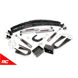 PartzBiz HD RT-150.20 - Rough Country ชุดยก 4 นิ้ว 1977-1987 4WD Chevy GMC รถกระบะ 3/4 ตัน Suburban 150.20 C15 K15 C20 K20 Chevrolet 4x4 Best New อัพเกรดระบบกันสะเทือน Monster Truck Bogger Leaf Springs Shocks Blocks Front Rear Square Body