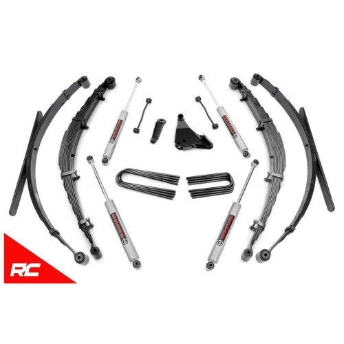PartzBiz HD: 4404639-Rough Country 49730 ชุดยก 6” พร้อมโช้ค N3 99-04 Ford Super Duty F250 F350 4WD Super Duty Diesel Power stroke 4wd 4x4 Offroad อัพเกรดพวงมาลัยใหม่ที่ดีที่สุด โช๊คอัพ ระบบกันสะเทือนแบบแหนบ