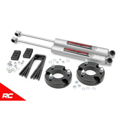 PartzBiz HD RT-52230 - Rough Country 52230 ชุดอุปกรณ์ยกปรับระดับ 2” 09-19 Ford F150 พร้อมโช๊ค N3 ระบบกันสะเทือน XL XLT STX King Ranch Platinum Lariat FX4 SSV โช้คสตรัท Spacers บล็อกหน้าหลัง