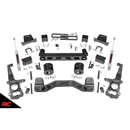 PartzBiz HD: 4404612-Rough Country 55330 ชุดอุปกรณ์ยกช่วงล่าง 6” พร้อมโช๊ค N3 2015-2019 Ford F150 โช๊ค 2WD King Ranch Lariat Extended Crew Cab Pick Up 55731 V8 V6 4 ประตู 2 ประตู Raptor XLT SSV