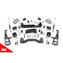 PartzBiz HD RT-55530 - Rough Country 55530 ชุดยก 4” พร้อมโช๊ค N3 2015-2019 Ford F150 4WD Suspension King Ranch Lariat Extended Crew Cab Pick Up 55731 V8 V6 4 ประตู 2 ประตู Raptor XLT SSV