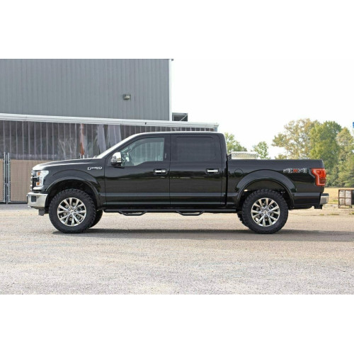 PartzBiz HD: 4404614-Rough Country 569 Front 2” Billet Leveling Lift Kit 2014-Up Ford F150 ระบบกันสะเทือน 4x4 4wd 2wd rwd การอัพเกรดใหม่ที่ดีที่สุด ลิฟท์ xlt sl fx4 king ranch บาศ ออฟโร้ด โช๊คหน้า spacers pucks