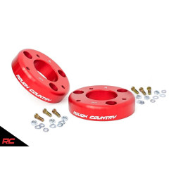 PartzBiz HD RT-569RED - Rough Country 569RED ด้านหน้า 2” Billet Leveling Kit 2014-Up Ford F150 ช่วงล่าง 4x4 4wd 2wd rwd สุดยอดการอัพเกรดใหม่ ยก xlt sl fx4 king ranch บาศ ออฟโร้ด โช้คหน้า สปริง spacers pucks 2020