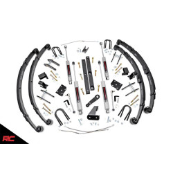 PartzBiz HD RT-613.20 - Rough Country 613.20 X-Series ชุดยก 4.5” สำหรับ 87-95 Jeep Wrangler YJ 4WD ระบบกันสะเทือน Lifted Bump Steer Absorber Damper ชุดอัพเกรดใหม่ที่ดีที่สุด ระบบกันสะเทือน 4x4 Offroad